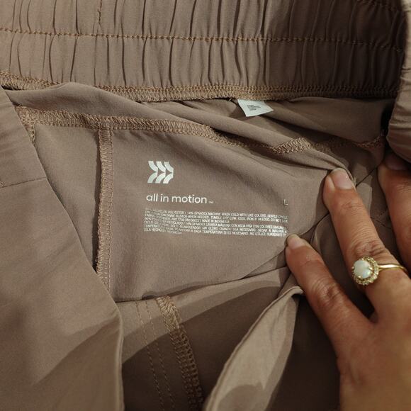 All In Motion Womens Jogger Track Pants Cargo Pockets Elastic Waist Mauve Size L - Picture 5 of 6